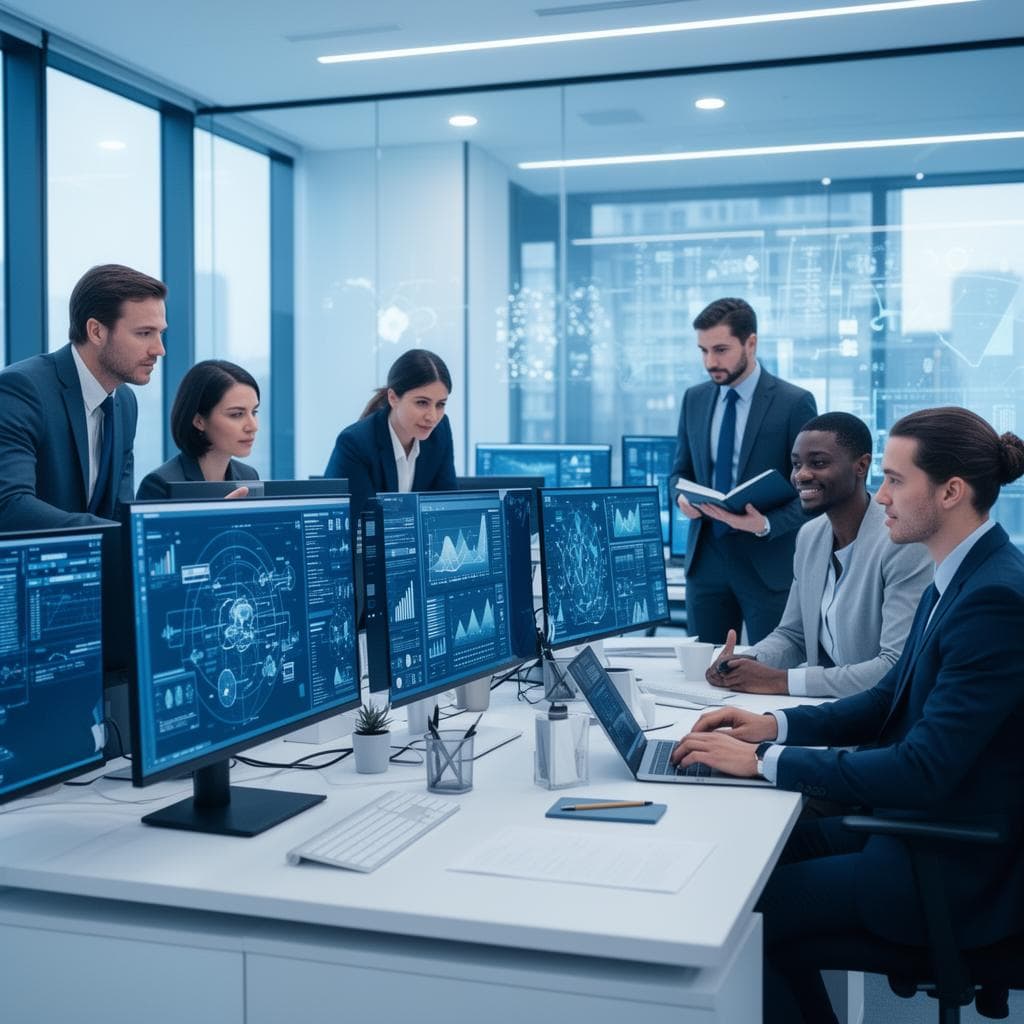 IT team collaborating on managed services