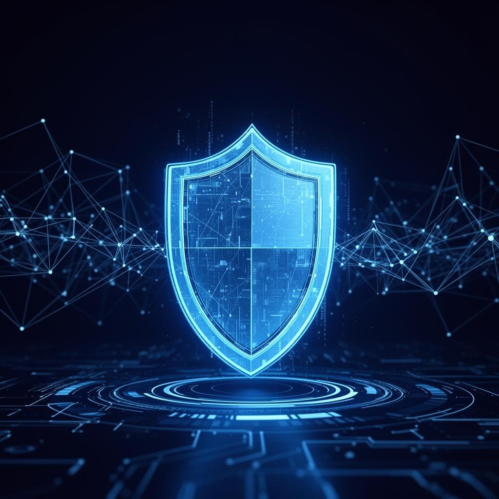 Abstract visualization of quantum computing and cryptographic keys